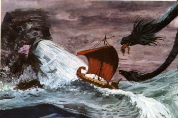 La nave di Ulisse nella tempesta